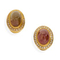 Peter Plöderl: A pair of fancy-coloured sapphire and diamond earrings