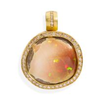 Peter Plöderl: A large fire opal and diamond pendant