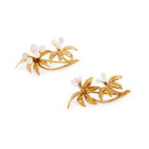 Cairncross of Perth: Two Scottish freshwater pearl 'Rhododendron' brooches