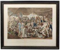 Richard Earlom after Johann Joseph Zoffany Colonel Mordaunt's Cock Match, hand coloured engraving (