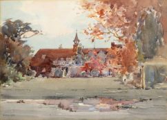 Frank Kelsey (1864-1932) A country retreat, signed, watercolour, 24.5 x 34cm; and three further by