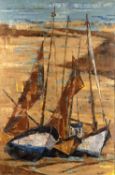 20th Century French School Boats on the Sand, 1961 signed and inscribed 'Bratt' (to label on the