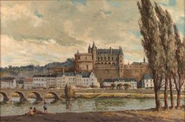 Erick Bruce McKay (1907-1989) Chateau Royal d'Amboise from the River signed (lower left) oil on