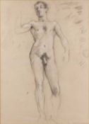 Fairlee Harmar (1876-1945) Standing Male Nude pencil and charcoal on paper 61 x 44cm.