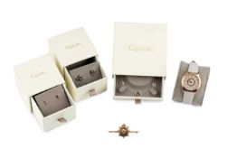 A George VI enamel regimental bar brooch, for the Royal Army Service Corps, stamped '9CT',