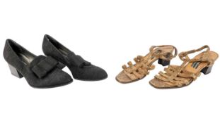 A pair of Stuart Weitzman for Ruseell & Bromley, Bond Street, black closed toe mid-healed shoes with