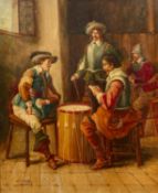 C. Costa (19th century) A game of cards, signed, oil on canvas, 60 x 49.5cm