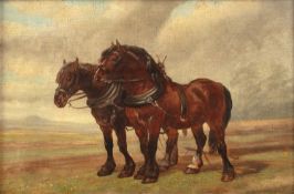 Lambert Gerardts (19th century) The plough team, signed, oil on panel, 22.5 x 30cm 18.5cm x 28.5cm