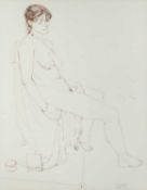 Trevor Stubley (1932-2010) Seated Nude signed (lower right) pen and ink 68 x 55cm; and a limited