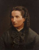 Peter James (1829-1900) Charlotte Louise Tipper (1830-1880), wearing a brocade trimmed black