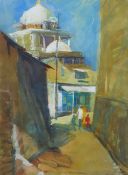 Mary Jackson (b. 1936) 'Jain Temple', signed, watercolour, 50.5 x 34cm Provenance: With the New