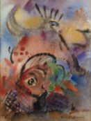 Ruth D Browne (1905-2002) '1956 No.1' signed (lower right) watercolour, 33.5 x 25cm. Provenance: