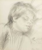 Andrew Vicari (1932-2016) A sleeping child, signed, pencil, 31 x 26cm