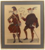 Harry More Gordon (b.1928) for Liberty of London Bonnie Prince Charles and Walter Scott two