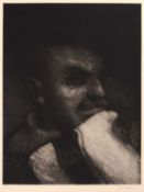 Bill Jacklin (b.1942) Man with Bib, 1982 signed and inscribed in pencil (in the margin) etching 65 x