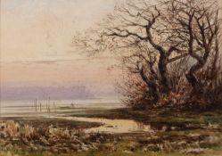John Varley Jnr (1850-1933) Off the coast at sunset, signed and dated '96, watercolour, 24.5 x