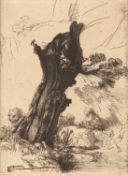Charles Amand-Durand, after Rembrandt St. Jerome beside a pollard willow, etching, pub. by