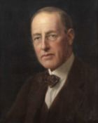John Collier (1850-1934) Portrait of Edward Russell-Clarke (d.1918), in formal attire with spotted