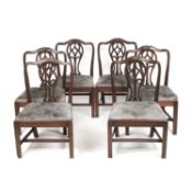 A set of six Georgian-style mahogany dining chairs