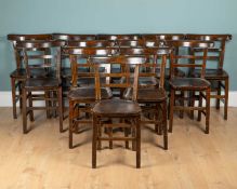 A set of twelve bar-back kitchen chairs
