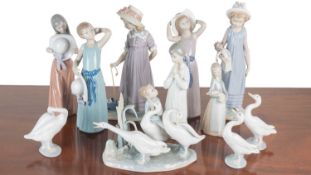 A collection of Lladro porcelain