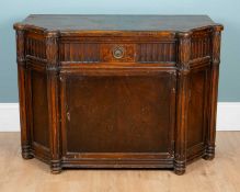 A Continental walnut side cabinet