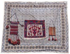 An Indian linen block-printed panel