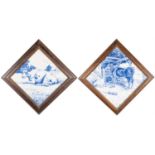 Two 19th century blue and white transfer-printed plaques