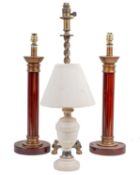 A group of decorative table lamps