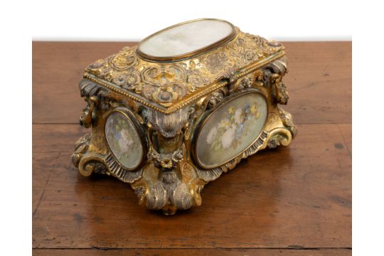 A 19th century Rococo-style brass jewellery box - Image 5 of 5