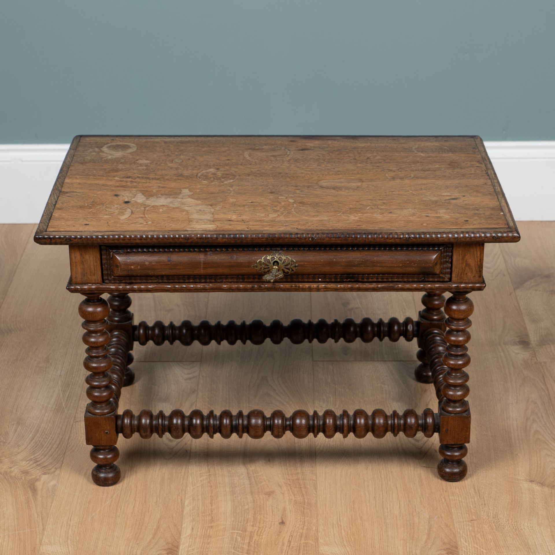 A Portuguese rosewood and teak low, side table