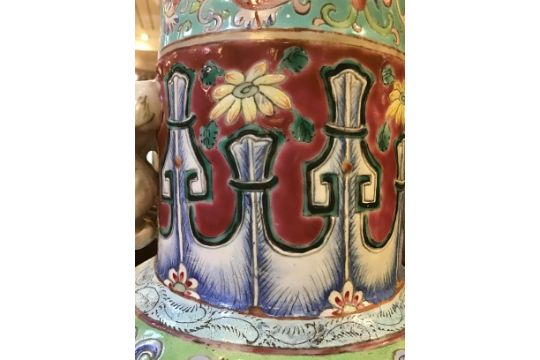 An antique Chinese porcelain famille verte vase decorated with the eight immortals, 46cm high From - Image 17 of 25