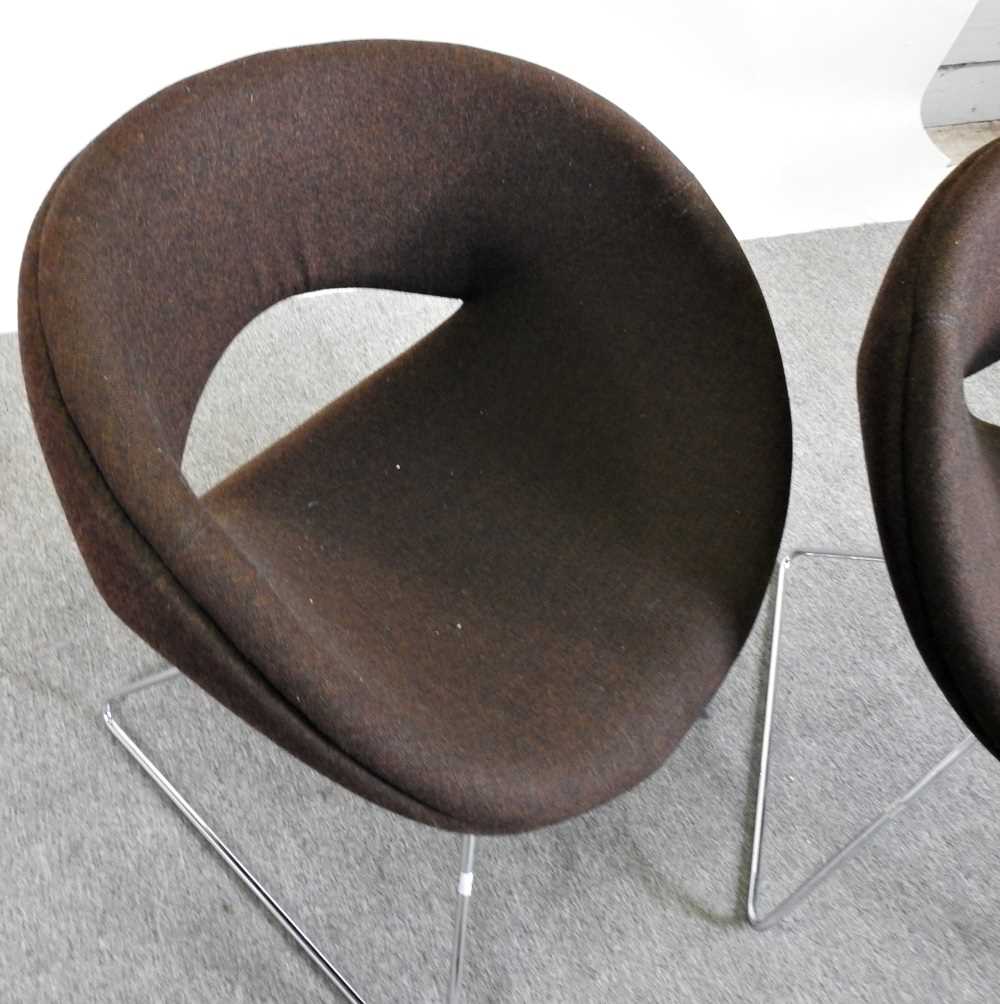 A pair of Boss Design Happy chairs, on metal legs (2) Overall condition is complete and usable. - Image 3 of 6