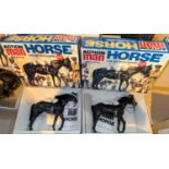 Two boxed Action Man by Palitoy, horses and three other similar horses  Complete accessories not