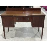 An Edward VII mahogany and inlaid bow break-fronted sideboard, 48' wide