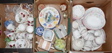 A Paragon bone china Pompadour pattern tea service, four Coalport figures of young women,