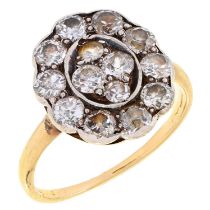 A diamond ring, with old cut diamond, in gold, 3.5g, size A Hoop worn