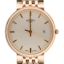 A Rotary 9ct gold gentleman's wristwatch, quartz movement, 33mm diam, Convention marked, bracelet