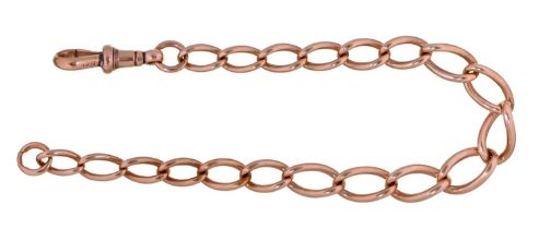 A 9ct gold fob chain, 20.5cm l, 15.4g Good condition