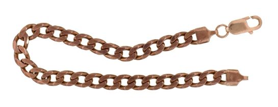 A 9ct gold flat curb bracelet, 21cm l, import marked Birmingham 1994, 19.1g Light wear