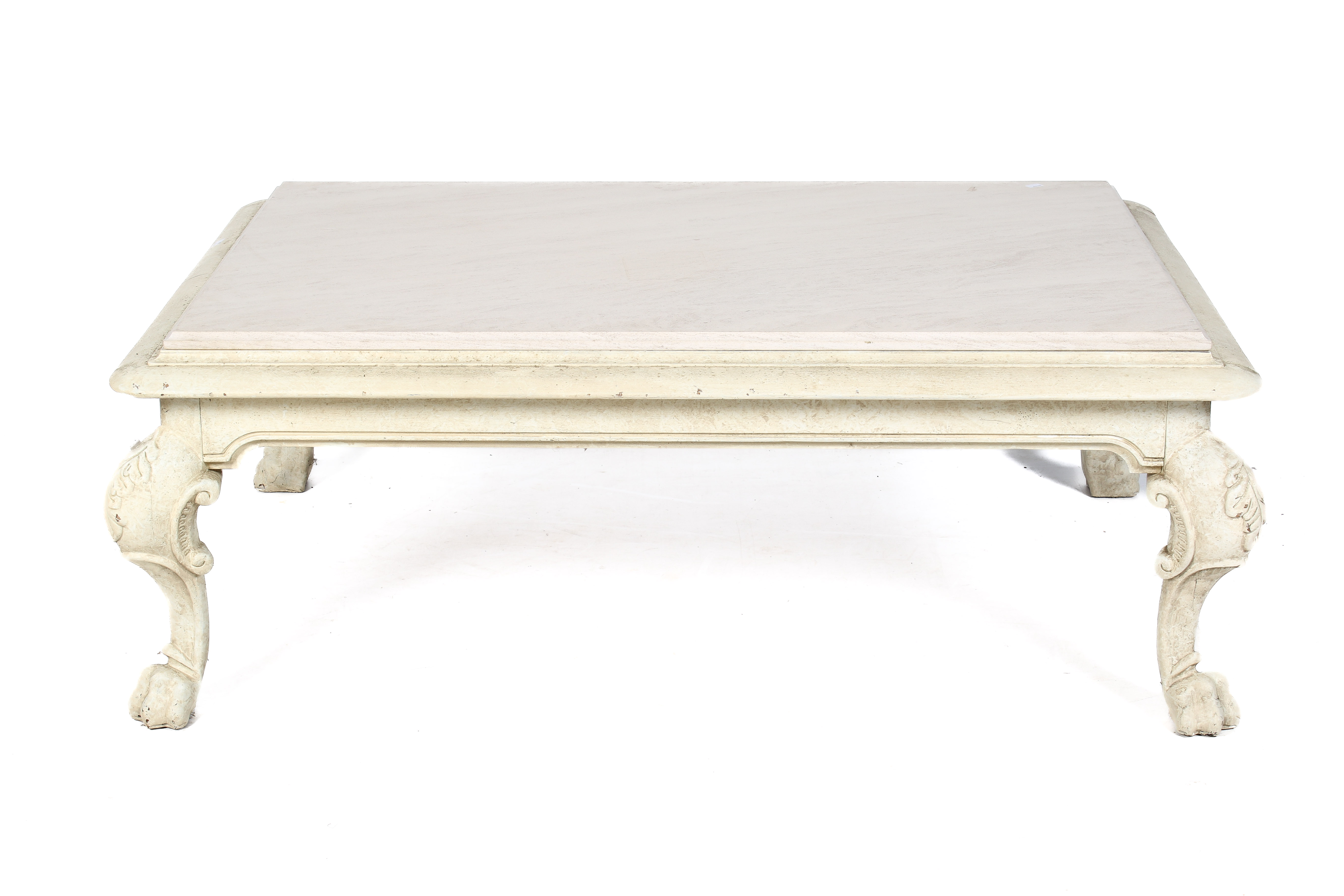 Polo Ralph Lauren painted walnut marble topped coffee table.