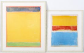 Two framed posters 'Rotho' style prints. Max. 65cm x 78cm. Both framed and glazed.