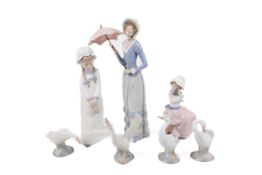 A group of seven Spanish porcelain figures.