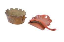 A French tin trough planter and a paper mache dustpan and brush. Max.