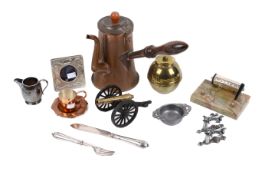 A collection of assorted 20th century metalware items.