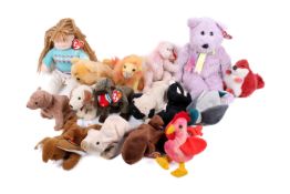 A collection of sixteen assorted Beanie Babies. Including 'Cheeks' and 'Seaweed', etc. Max.