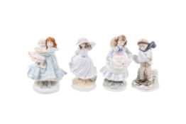 A group of four 20th century limited edition porcelain figures.