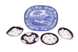 A group of five late 19th century early 20th century ceramics.