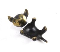 A mid-century Austrian Vienna Bronze Cat designed by Walter Bosse.