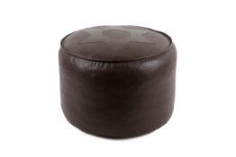 A Sherborne brown leather footstool.